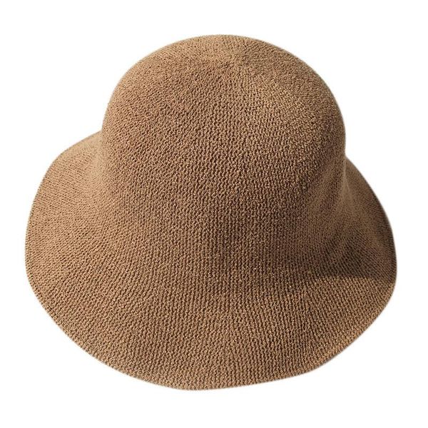

wide brim hats women's summer casual wild sun hat foldable knitted breathable fisherman, Blue;gray