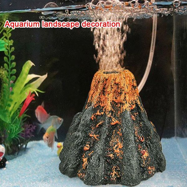

decorations volcano shape aquarium fish tank decoration imitation resin crafts decorative beautification