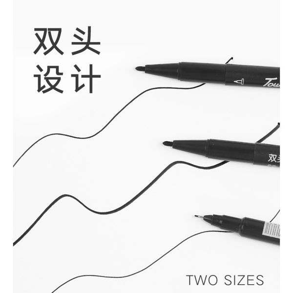 

touch mark двойной головы 0,8 мм 2.0 мм черный постоянный художественный рисунок маркера ручки школьные офисные принадлежности канцтовары f, Blue;orange