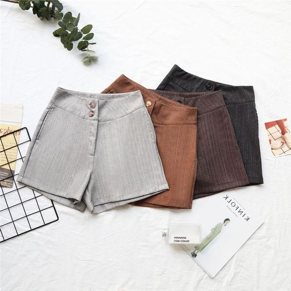 

hutobi 2018 summer vintage women's retro british high waist thin wide leg shorts casual shorts1, White;black