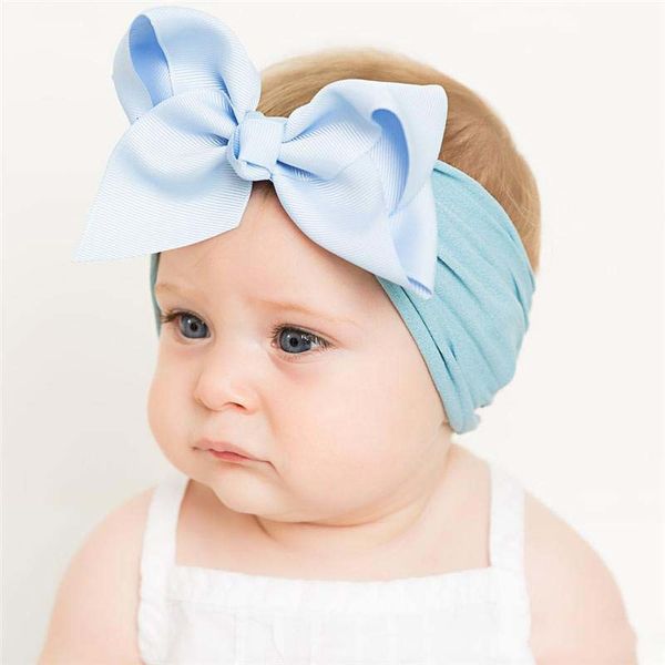 

children baby girls elastic wide bow bowknot headbands hairbands kids accessories grosgrain hair band turbon knot headdr
