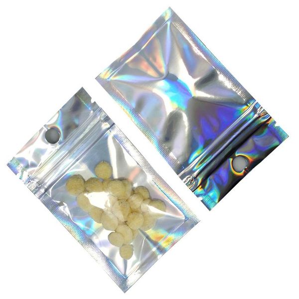 

200 шт. очистить простой лазерная пластиковая алюминиевая фольга zip замок пакет сумка с зависанием дыре