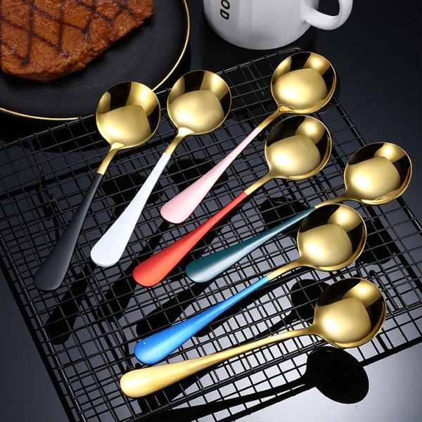 

spoons 10pcs stainless steel coffee spoon dinnerware set dessert watermelon ice cream tableware bar kitchen accessories