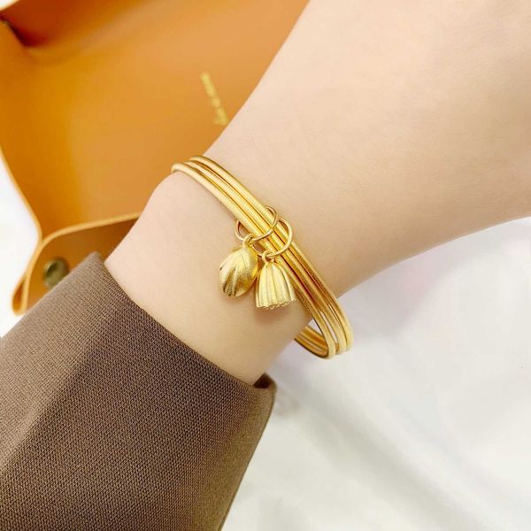 

sansheng iii shajin xiaolianpeng thin bracelet for a long time, Slivery;golden