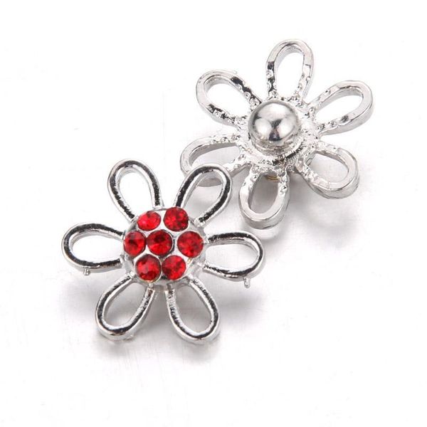 

10pcs lot new snaps buttons jewelry rhinestone flower snap buttons fit 12mm snap bracelet bangle women jewelry 6855 h sqclgj