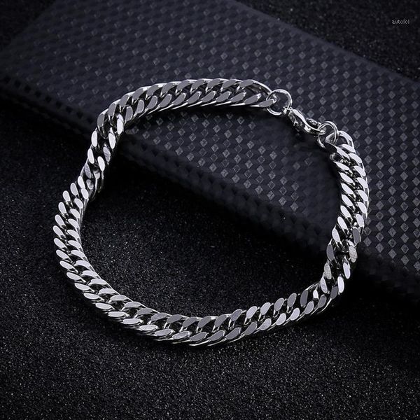 

y129 male bracelets exquisite boy chain universal stainless steel men bracelet eye-catching men ornaments1, Golden;silver