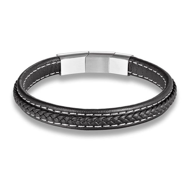 

mkendn 2017 мода из нержавеющей стали цепь из натуральной кожи браслет мужские винтажные мужские браслеты ювелирные изделия для женщин пульс