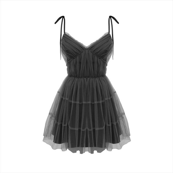 

gothic dress v collar vintage spaghetti strap mesh patchwork mini dresses 2020 summer high waist dress for women, Black;gray