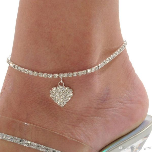 

heart women chain anklet ankle bracelet barefoot sandal beach foot for lady perfect gift, Red;blue