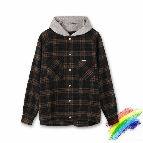 

thick flannel zip hoodie men women 1 plaid sweatshirts, Black
