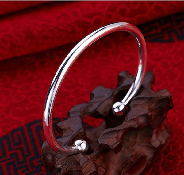 

sterling silver plated bracelets fill open 925 cuff bangle european beads charm bracelet jewelry for women, Black