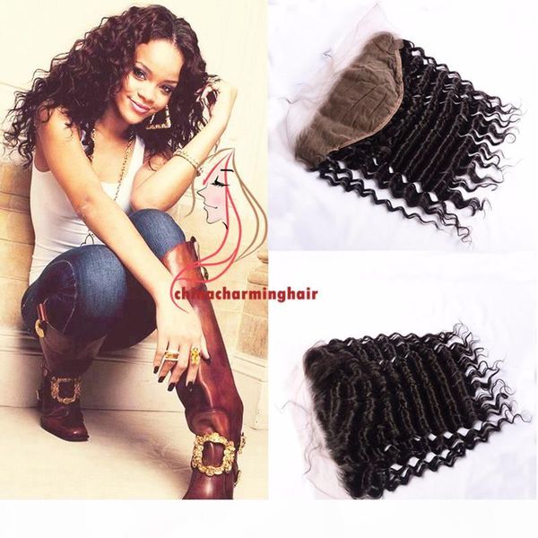 

brazilian lace frontal closure 13x6 deep wave ear to ear lace frontals with baby hair 13x6 deep wave lace frontal, Black;brown