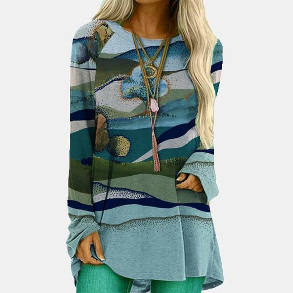 

женская мода футболки печатание случайные круглые шеи свободные длинные рукавы топы пуловер футболка женская улица старинные футболки, White