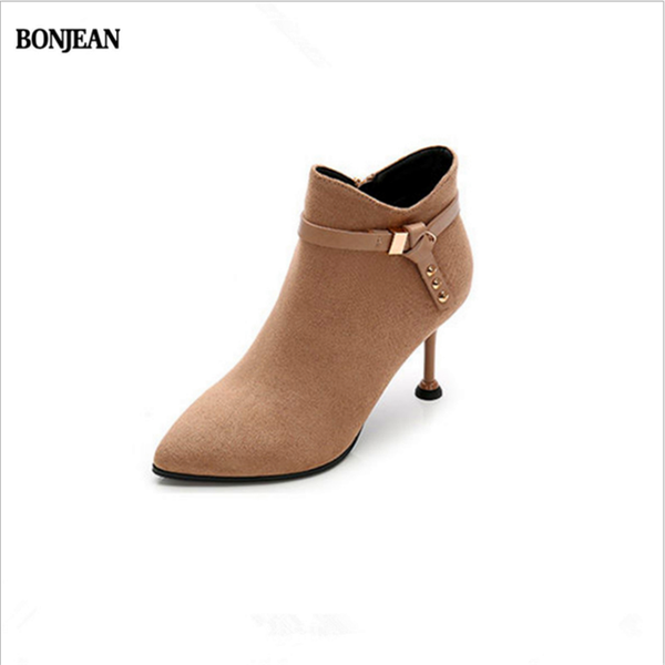 

boots bonjean 2021 autumn and winter high-heeled korean version of the versatile stiletto pointed cat with, Black