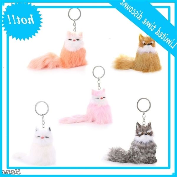 

cute pluidy slender foxes car key hanger holder task pure ornament decor jewelry, Black