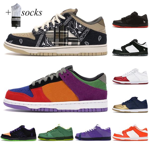 

with socks dunk sb running shoes for men women travis scotts black pigeon metallic gold white diamond outdoor mens trainer sport sneaker, White;red