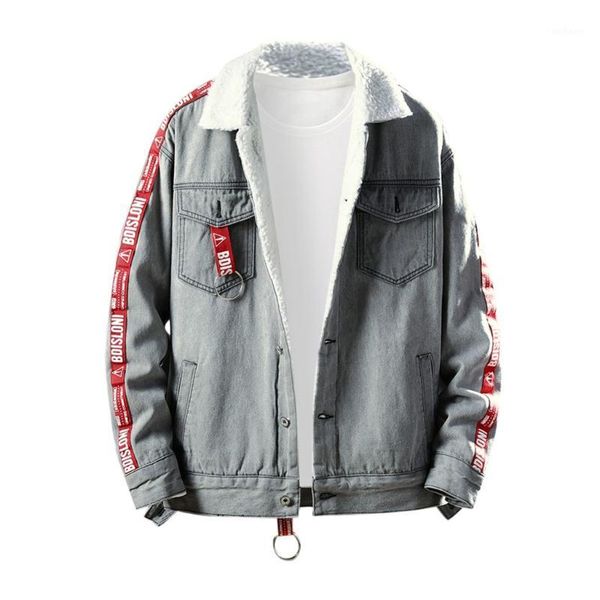 

jaycosin men's coats men light blue winter jean jackets outerwear warm denim coats new men large size wool liner thicker winter1, Black;brown