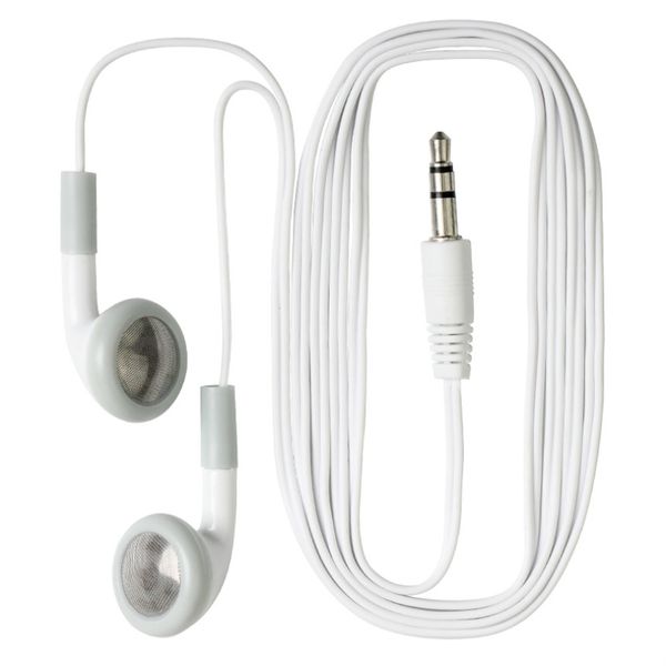 Écouteurs bon marché jetables blancs en gros d'écouteurs à faible coût pour la bibliothèque d'école de musée de théâtre, hôtel, cadeau d'hôpital