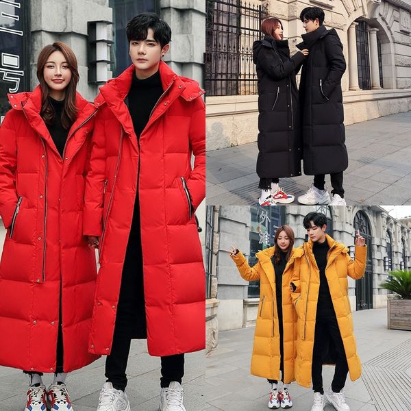 

u2vu winter coats down winter black red windproof jacket long snowsuit jacket outdoor hooded thicken