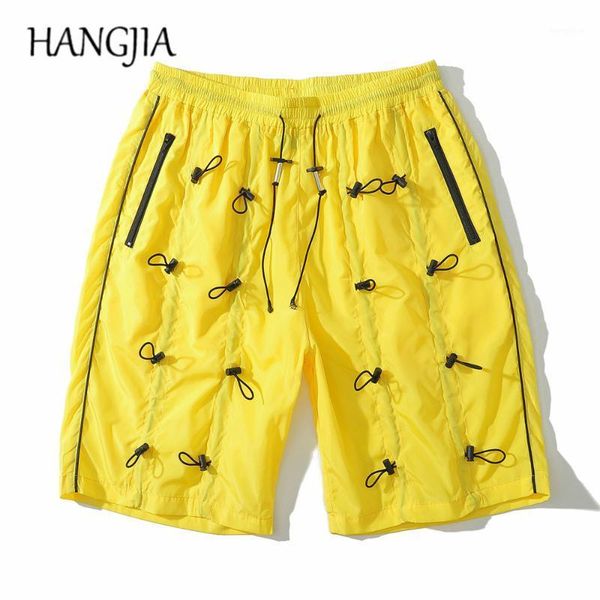 

streetwear baggy harem shorts elastic buttons drawstring sweatpants short for men women hip hop dance casual shorts mens1, White;black