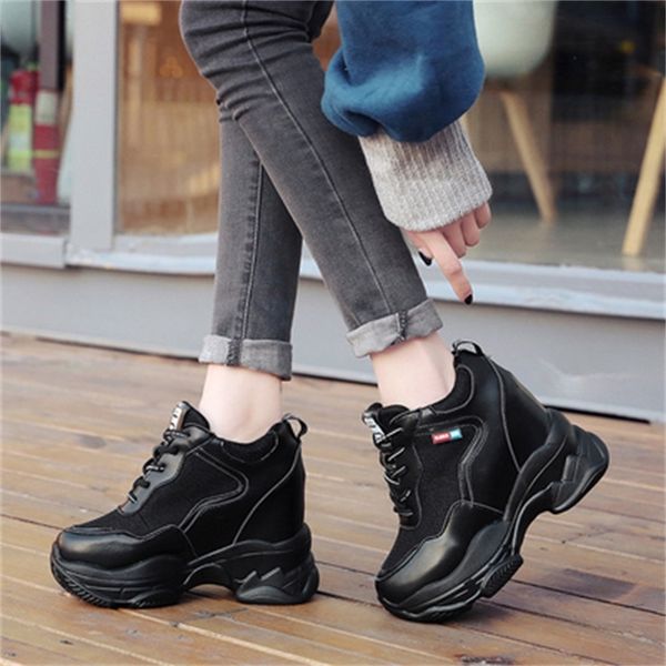 

boots 2021 new of white women in fashion women's basket femme chaussures increased height shoes m7jc, Black