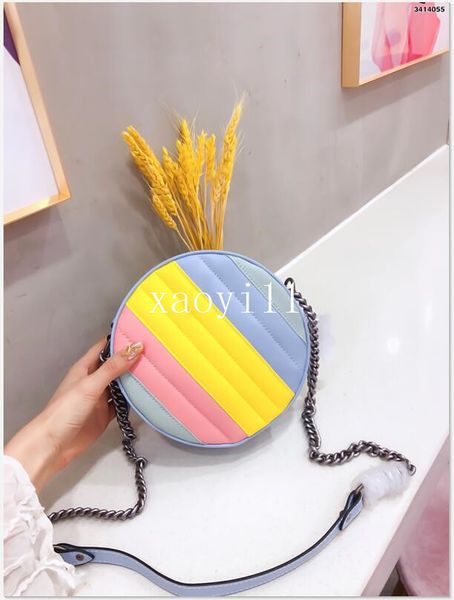 

designer handbag rainbow stitching wristlet round cakes banquet totes shoulder bags genuine leather women clutch messenger bag crossbody pur