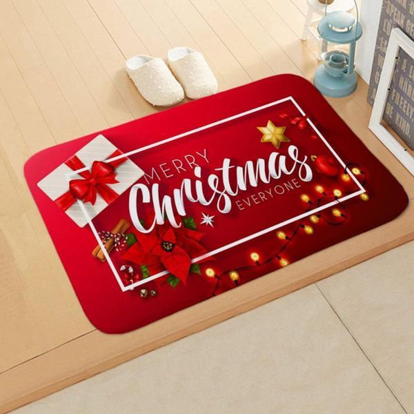 

christmas decorations 60*40cm carpet merry decoration for home year 2021 santa claus xmas snowman non-slip carpet1