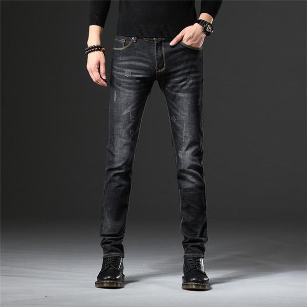 

men's jeans blue cotton men fashion straight slim fit black pants european and american casual style pant for man trousers,lw321