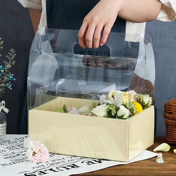 

gift wrap 1pcs transparent portable box net red mother's day folding valentine's party favors handmade diy packaging boxes
