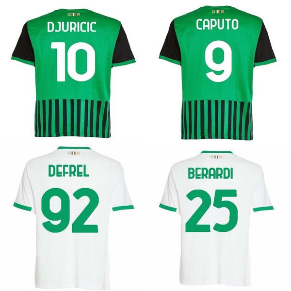 

2020 2021 sassuolo football jersey 9 caputo 25 berardi locatelli marlon custom home away black and white sassuolo calcio srl foo, Black;yellow