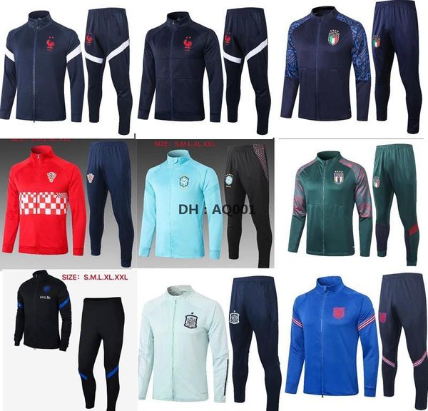 

2020 2021 spain kit football jerseys training suit 20 21 italy silva argentina ramos a.iniesta spanish jacket football uniform soccer, Black