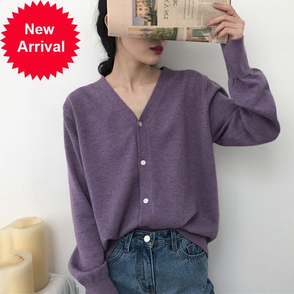 

more thick mesh size nightgown 2020 simple female autumn solid background wearing woman's cardigan sweater c-112, White;black