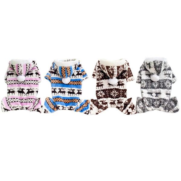

pet dog winter warm cotton print clothes for puppy jumpsuit hoodie coat apparel keep warm portable dog clothes pet supplies