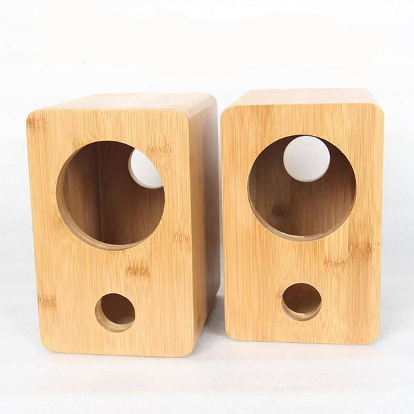 

hifi 4 inches full range speaker empty cabinet inverted 1 pair finished bamboo wood for tube solid wood unit