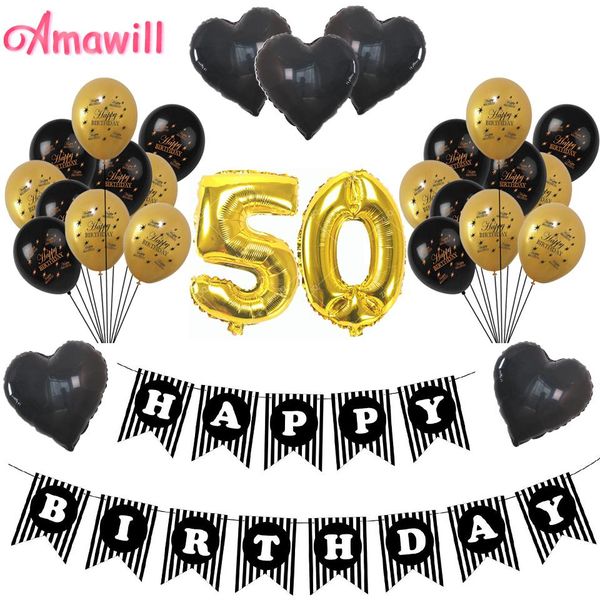 

amawill cheers 50th birthday gold 32inch number balloons happy 50 years old party decorations men women party favors supplies 8d wmtgbr