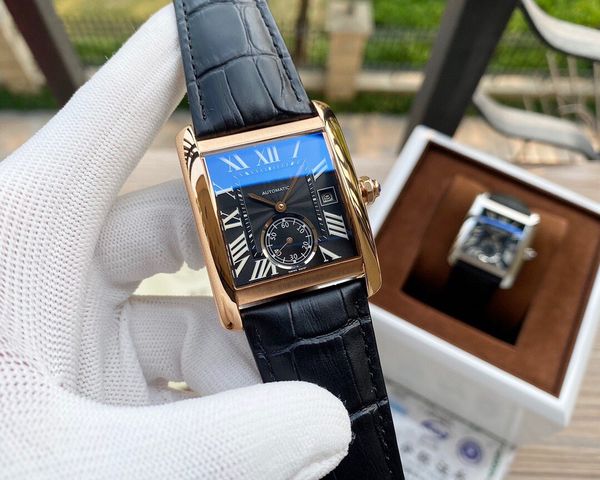 

2020 classic tank mc men watches joker leather wristwatches 316l stainless steel square mens watch d3031