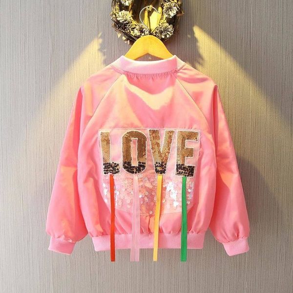 

new spring and autumn girls coats fashion korean sequins jackets 2-13 years old children's clothing for girl kids clothes 201126, Blue;gray