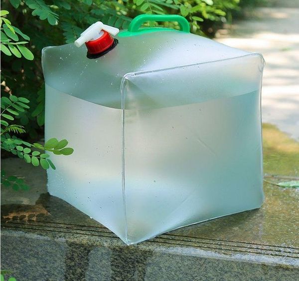

20l water bag large capacity portable non-toxic durable outdoor kettle plastic water barrel bucket camping traveling bag