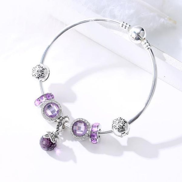 

crystal jewelry alloy pendant hand purple bracelet