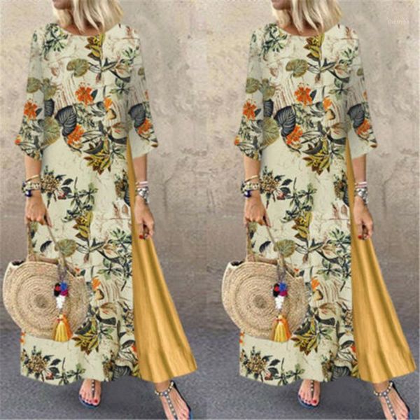 

2020 boho womens maxi dress ladies long sleeve dresses ladies long kaftan sundress plus size females new clothing, Black;gray