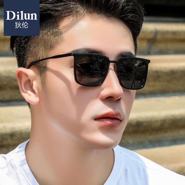 

2020 new polarized men's sunglasses korean version of chaozhou square fishing driving glasses anti ultraviolet, Black