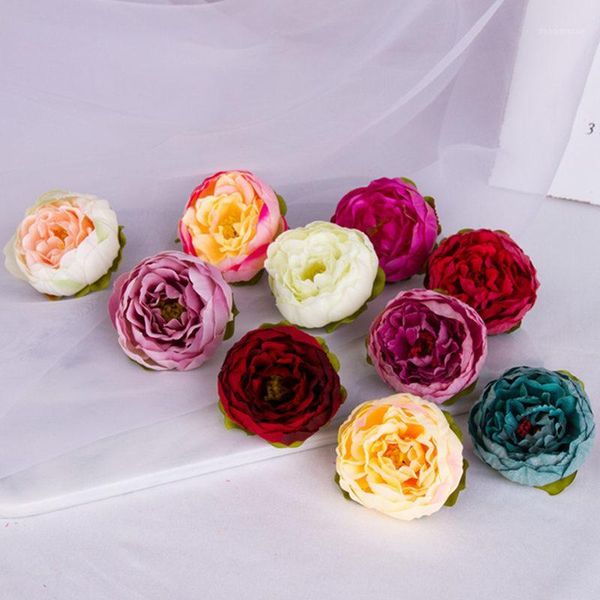 

decorative flowers & wreaths 10pcs artificial peony flower heads silk fake for wedding party wall decoration diy craft backdrop flores1