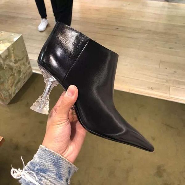 

boots crystal booties women's autumn and winter 2021 small square black online celebrity short ankle