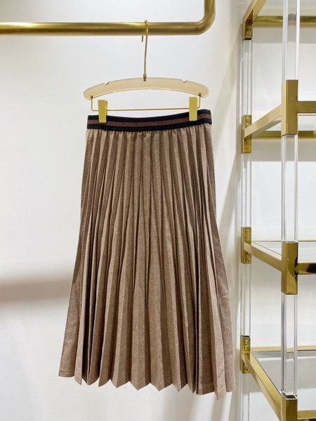 

2020 new ladies fashion contrast wool pleated skirt 1201 y1214, Black