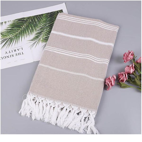 

полосатый хлопок турецкое спортивное ванное полотенце с кисточками путешествия тренажерный зал кемпинг ванна сауна пляж тренажерный зал пула