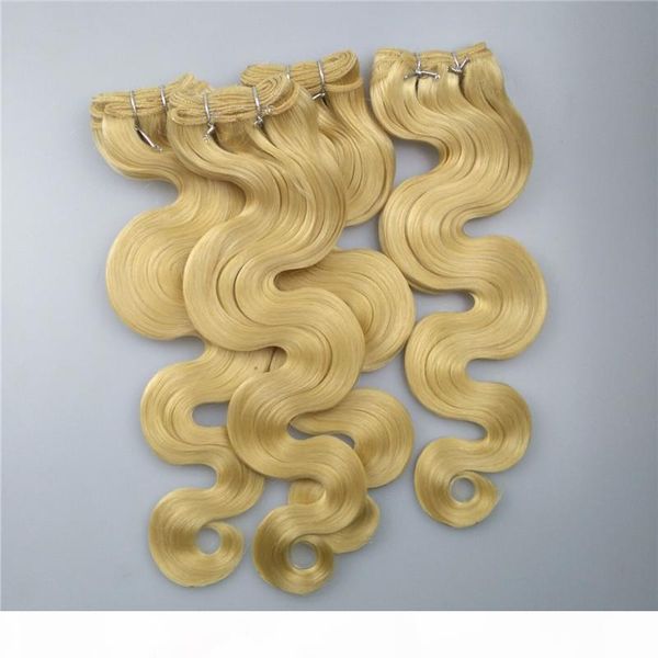 

613# russian blonde virgin hair 3 bundles human hair with tangle & shedding, Black