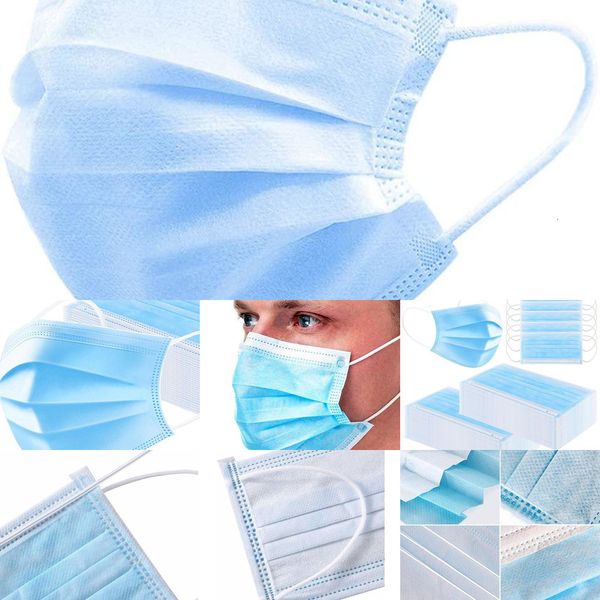 

a box disposable face comes thick 3-layer masks with earloops for salon, home use comfortable mask 17cnm07m