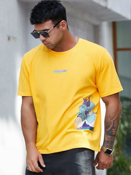 

extended sizes men cartoon and letter graphic tee 41xp#, White;black