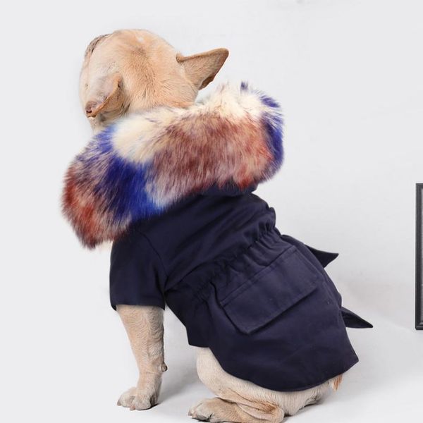 

warm winter dog jacket pet dog clothes coat hooded fur pets dogs clothing for small medium large dogs french bulldog ro jllvcv