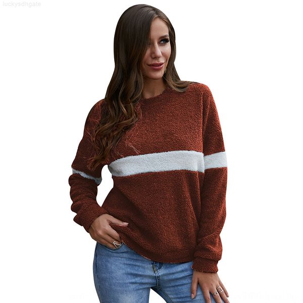 

sweaterwomen's 2019 autumn and winter long sleeve striped stitching warm sw, Black